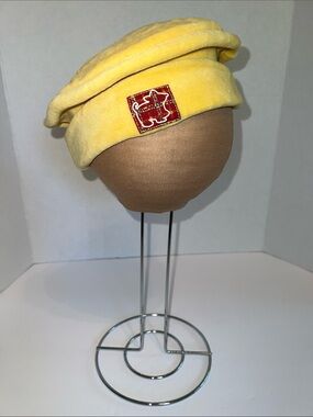 Catimini Mellow Yellow Plush Beanie With Red Scottish Pet Patch